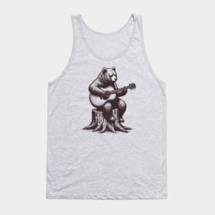 Bear playing Guitar Tank Top